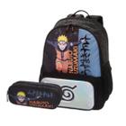 Mochila de Costas Naruto com Estojo Duplo Infantil Escolar