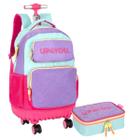 Mochila de Rodinha e Estojo Escolar Roxo Up4You