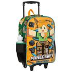 Mochila De Rodinha Escolar Infantil Menino Minecraft Oficial Funtage Sestini