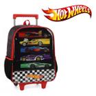 Mochila de Rodinha Escolar Infantil Meninos Hotwheels Preto