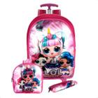 Mochila De Rodinha Infantil Menina Escolar Kit 3 pçs Oferta