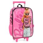 Mochila de Rodinhas Barbie Óculos Rosa Escolar - Luxcel