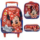 Mochila de rodinhas da Minnie Mouse com lancheira e estojo escolar