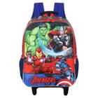 Mochila De Rodinhas Dos Vingadores Avengers Escolar Azul