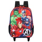 Mochila De Rodinhas Dos Vingadores Avengers Escolar Vermelho - Luxcel