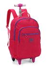 Mochila De Rodinhas Escolar Infantil Pink Up4you com Pom Pom - Luxcel