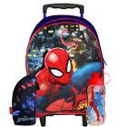 Mochila De Rodinhas + Garrafa Squeeze + Estojo Homem Aranha