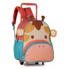 Mochila De Rodinhas Girafa Girafinha 15'' Infantil Pets Zoo Oficial - Super Resistente - Clio