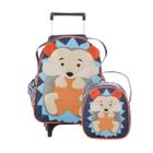 Mochila De Rodinhas Infantil Bichinho com Lancheira Escolar Tam. G - LuckBaby