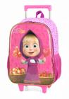 Mochila De Rodinhas Infantil Masha E O Urso Pink Luxcel