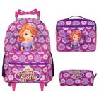 Mochila de Rodinhas Menina Princesa Sofia Resistente Roxa - TOYS 2U