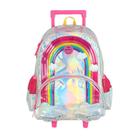 Mochila de Rodinhas Sem Alça Luxcel Up4You ArcoIris Prata