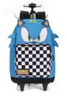 Mochila De Rodinhas Sonic Com Orelha ul Escolar G - Luxcel