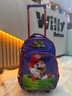 Mochila De Rodinhas Super Mario AZUL Un - Luxcel