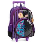 Mochila De Rodinhas Wandinha E Enid Roxo - Luxcel