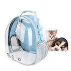 Mochila de Transporte Pet Bolha Transparente Astronauta Confortável Gato Cachorro