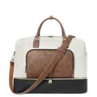 Mochila de viagem CLUCI Leather Oversize Weekender Beige