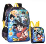 Mochila Dragon Ball Z Goku de Costas com Lancheira Infantil