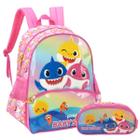 Mochila e Estojo Baby Shark Azul ou Rosa Luxcel Original