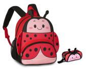 Mochila e estojo duplo escolar infantil feminino bichinhos