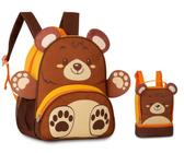 Mochila e lancheira kit escolar infantil leãozinho ursinho