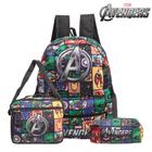 Mochila Escola Avengers HQ Marvel Costa Kit Lancheira+Estojo