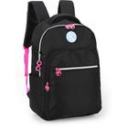 Mochila Escolar Barbie Girl Preta de Costas - Luxcel