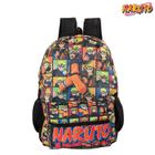 Mochila Escolar Bolsa Uzumaki Naruto Anime Preta Costas