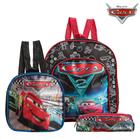 Mochila Escolar Carros Disney Costas Kit Lancheira+Estojo