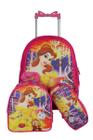Mochila Escolar Com Rodas Kit Completa Infantil A Bela e a Fera