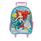 Mochila Escolar com Rodinhas Tamanho M Princesas Ariel