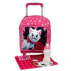 mochila escolar creche infantil de rodinhas gata marrie