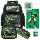 Mochila Escolar de Costas Incrivel Hulk Reforçada e Itens