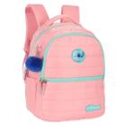 Mochila Escolar De Costas Infantil Lilo Stitch Salmão Menina