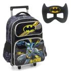 Mochila Escolar De Rodinha Menino Batman Dc Luxcel + Máscara