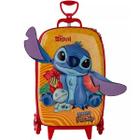 Mochila Escolar de Rodinhas Mala Lilo STITCH 3D Tropical COR Amarelo