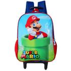 Mochila Escolar De Rodinhas Super Mario Bros World Infantil - Luxcel