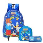 Mochila Escolar Do Sonic E Lancheira E Estojo