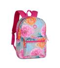 Mochila Escolar Feminina Estampa Floral Clio Rosa