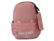 Mochila Escolar Feminina Infantil Juvenil Média Gatinha M831 Salmão