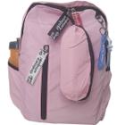 Mochila Escolar Feminina Kit Estojo E Chaveiro Rosa Zc8006