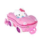 Mochila Escolar Hello Kitty Carro Rosa 3D Mala 6 Rodinhas
