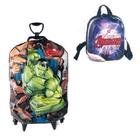 Mochila Escolar Hulk 3D de Rodinhas Maxtoy + Lancheira