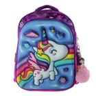 Mochila Escolar Infantil 3D Alto Relevo Personag:Unicornio 1