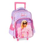 Mochila Escolar Infantil Barbie Com Rodinhas Lilas 2 Ziper - Luxcel