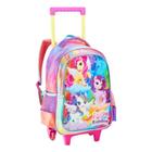 Mochila Escolar Infantil Com Rodinha Rainbow Poney