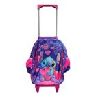 Mochila Escolar Infantil com Rodinhas Stitch Roxo - GV Bolsas