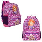 Mochila Escolar Infantil Costas Princesa Sofia Roxa Aulas