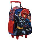 Mochila Escolar Infantil De Rodinhas 16" DC Criança Heróis Liga da Justiça Xeryus