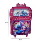 Mochila Escolar Infantil do Stitch com Rodinhas Tamanho Grande para Menina ou Menino com Bolsos